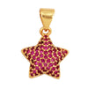 Cute Colourful Star Snowflake Sun FLowers Gold Charm Pendant, Cubic Zirconia CZ Paved,Jewelry Necklace Accessories - Image 4