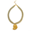 Stainless Steel Gold Plated Heart Sun Conch Shell Pendant Necklaces for Women Knitted Mesh Belt Chain - Image 8