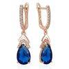 Blue Stone Long Dangle Earrings For Women Rose Gold Color Unique Zircon JEwelry Accessories - Image 7