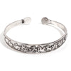 Antique Silver-Tone Open Cuff Bracelet with Snake and Floral Motifs - Image 17