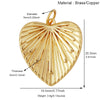 Brass Heart with CZ Zirconia Paved Charm Pendant, Gold Plated Zircon Jewelry Finding Supplies - Image 18