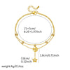 316L Stainless Steel Zircon Inlay Moon Star Combination Long Pendant Anklet Women Golden Plated Foot Chain - Image 2