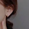 Round Hoop Earrings with Stone Accents in Gold-Tone Silver-Tone and Rose Gold-Tone - Image 2