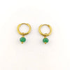 Stainless Steel Stone Summer Earrings Woman Small Hoops Huggies Earrings With Green Stones - Image 3