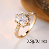 Delicate Female Oval Stone White Zircon Wedding Bands Antique Gold Color Promise Engagement Rings For Women Mothers Day Jewelry - Image 5