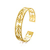 Floral Cuff Bracelet in Stainless Steel with Gold-Tone Finish - Image 12
