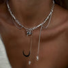 Crystal Heart Pendant Choker Necklace with Tassel Drop - Image 13
