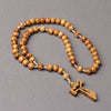 Vintage Cross Pendant Necklace Jesus Hollow Wood Bead Choker Halloween Jewelry Gift - Image 7