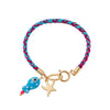 gold-plated stainless steel fish and starfish charm colorful woven rope bracelet, summer beach bohemian women's jewelry - Image 6