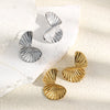 La. Muses Rotating Twisted Fan Shaped Stainless Steel Women's Earrings Pvd Gold Plated Jewelry Accessories - Image 2