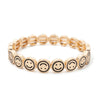 Happy Bangle Paved Diamond Enamel Beaded Bracelets For Women Boho Gold Color Elastic Bracelets - Image 21