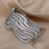 Stainless Steel Zircon Creative Bangles Bracelets For Women Bowknot Leaf Twist Wristband Wide Jewelry - Image 4