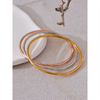 3.0 60/65mm Classic Stainless Steel Round Bracelet Bangle Pvd Plated Stylish Metal Simple Daily Jewelry - Image 2