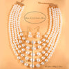 Kymyad Jewelry Sets Simulated Pearl Beads Multilayer Necklace Earrings Set For Women Statement Collar Necklace Set - Image 3