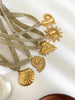 Stainless Steel Gold Plated Heart Sun Conch Shell Pendant Necklaces for Women Knitted Mesh Belt Chain - Image 1
