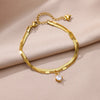 Zircon Circle Bead Anklets For Women Gold Color Stainless Steel Anklet Double Snake Chain Summer Beach Accessories Jewelry Gift - Image 3