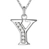 26 Letter Silver Necklace Pendant For Women Clavicle Chain Wedding Jewelry Party Gift - Image 7