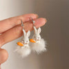 Autumn Winter Easter Earrings for Women Funny Rabbit Hare Carrot Korean Lovely Fur White Bunny Gift Jewelry Accessories - Image 6