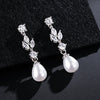 Water Drop Imitation Pearl Drop Stud Earrings For Women Girls White Crystal Zircon Earring Wedding Festival Jewelry Gift - Image 8