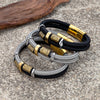 Viking Runes Double-Layer Unfading Steel Wire Rope Bracelets Men Norse Gold Color Stainless Steel Wristband Male Jewelry - Image 2