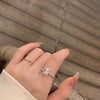Classic Square Zircon Wedding Engagement Rings for Women Open Adjustable Geometry Shine Rings Charm Jewelry - Image 5
