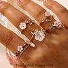 Unique Small Flower Stainless Steel Women's Ring Gold Color Anti Fading Cubic Zirconia Ring Wedding Jewelry Vacation Accessories - Image 1
