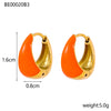 Glamour Jewelry Stainless Steel Dripping Oil Black White Colorful Enamel Hoop Earrings Geometric Enamel Stud Earrings for Women - Image 7