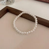 Elegant White Faux Pearls Beaded Bracelets for Women Adjustable Elastic Rope Bracelet French Hands Jewelry Accessories - Image 8