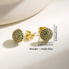 Paved Cubic Zirconia Round Stud Earrings For Women Multicolor Crystal Ear Studs Light Wedding Party Jewelry Gifts - Image 2