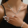 Simple Wave Style Jewelry Sets for Women Chocker Necklace Earrings Bridal Wedding Party Jewelry Sets - Image 3