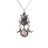 Black/red/purple Triple Moon Pendant Necklace Jewelry - Image 1