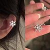 Shiny Rhinestone Snowflake Clip Earrings for Women No Perforation Geometric Ear Cuffs Christmas Jewelry Gifts - Image 10