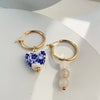Y2k Aesthetic Hand Painted Butterfly Earrings for Women Stainless Steel Circle Huggies Flower Heart Bead Hoop Earring - Image 10