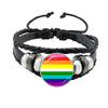 Lgbt Black Weave Leather Bracelet Bi Pride Glass Cabochon Gay Pride Rainbow Flag Photo Bangle Jewelry For Women Men Lovers Gift - Image 22