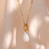 Freshwater Pearl Toggle Necklace for Women Paperclip Chain Necklace Stainless Steel Long Box Square Chain Long Choker - Image 18