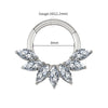 16G Marquise CZ Hinged Segment Hoop Nose Ring Titanium Septum Piercing Cartilage Daith Hoop Earring - Image 9