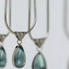 Water Droplet Blue Ocean Necklace Niche French Style Collarbone Chain Snake Bone Titanium Steel Plated with Gold - Image 7