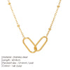 Stainless Steel Link Infinity Necklace Geometric Double Paperclip Pendant Women's Simple Jewelry - Image 6