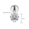 Titanium 16G Heart CZ Threaded Labret 3mm/4mm/5mm CZ Cartilage Tragus Helix Nose Stud Piercing Jewelry - Image 12