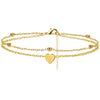 Sliver Plated CZ Anklet Bracelets for Women Girl Heart Charm Dainty Layer Chain Anklets Jewelry Gifts - Image 14