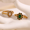 Elegant Pearl Ring 316L Stainless Steel Women's Ring Gold Plated Accessories - Image 11
