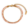 316L Stainless Steel Stone Beaded Thin Chain Bracelet Anklet Everyday Jewelry For Women Gift - Image 9
