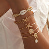 Women's Bracelet Starfish Shell Pendant Bracelet Set Beach Vacation Accessories - Image 1