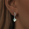 Silver Double stirrup Bee firefly zircon zircon Earrings for Women Jewelry Wedding Birthday mom Gift - Image 2