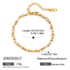 Minimalist Gold Color Plated Stainless Steel Hammer Pattern Geometric Chain Bracelet Heart shaped Hollow out Stackabl - Image 7