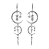 Hollow Long Drop Earrings Zircon Moon Star Earring For Women Girls Sliver Jewelry Party Wedding Accessories - Image 4
