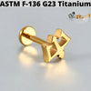 1PC Moon Titanium Cartilage Earrings Stud 16G Internally Threaded Helix Heart Ear Tragus Piercing Body Jewelry - Image 18