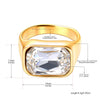 Rectangular Cubic Zirconia Stainless Steel Ring in Multiple Stone Colors - Image 15