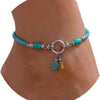 Turquoise Beaded Ankle Bracelets for Women Teen Girls, Boho Shell Anklet Adjustable Hawaiian Summer Beach Foot Jewelry - Image 1