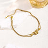 Stainless Steel Metal Double Layer Butterfly Anklet For Women Gold Color Adjustable Feet Chain Anklet Jewelry Gifts - Image 6